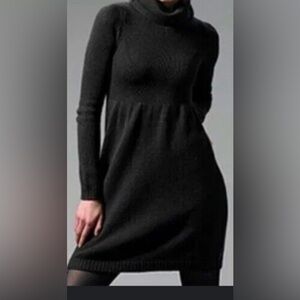 Vince Wool Blend Turtleneck Sweater Dress, Black